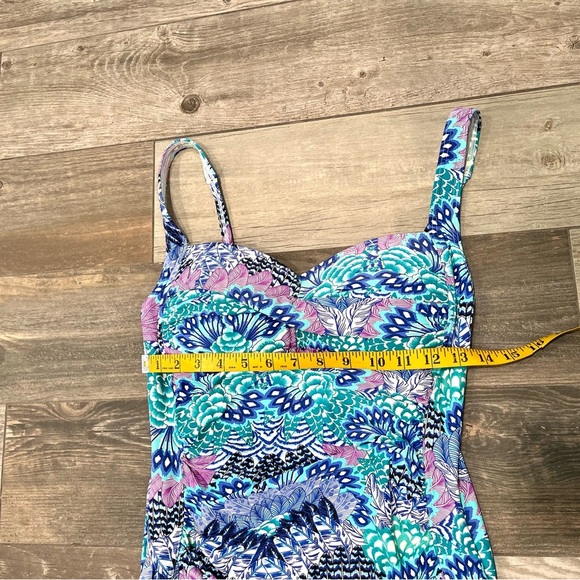 Bond Eye Australia SwimSuit Sorento Twist Front One Piece Blue Green 8 DD - Picture 4 of 9